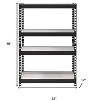 HomeRoots 48" Black And Natural Metal and Wood Adjustable Four Tier Bookcase - 3 of 4