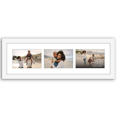 Americanflat 6x20 Collage Picture Frame with Shatter-Resistant Glass - Fits (3) 4x6 Photos or One 6x20 Photo - Gallery Wall Frame Set - White