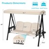 COWLOWN Beige 3 Seat Outdoor Patio Swing Chair for Adults, Adjustable Canopy, Removable Cushion, Ideal for Backyard, Garden, Poolside & Balcony - 4 of 4