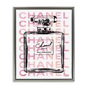 Stupell Industries Glam Perfume Bottle Brand Text Floating Frame Canvas Art, Gray, 25" x 31" - 1 of 4