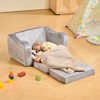 VEVOR 2-in-1 Kids Sofa, Foldable Toddler Soft Couch with Armrests, Made of 28D Sponge & Short Pile, Convertible Toddler Chair to Lounger, M, Gray - 2 of 4