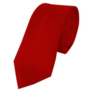 Men's Solid Color Microfiber Poly Woven Slim 2.25 Inch Wide And 57 Inch Long Necktie - 1 of 4