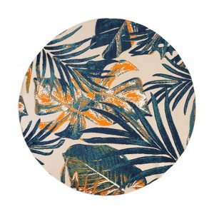 World Rug Gallery Floral Leaves Indoor/Outdoor Area Rug - 1 of 4