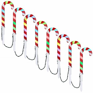 Orchestra of Lights 8 LED Color-Changing Pathway Stakes Candy Cane - 1 of 4