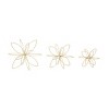 CosmoLiving by Cosmopolitan Set of 3 Gold Metal Floral Handmade Sculpture Contemporary Iron Decor - image 3 of 4