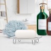 Aoibox Stainless Steel Soap Dish Holder with Self Draining Design and White Soap Saver Pad for Bathroom or Shower - 2 of 4