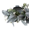 Northlight 32" Iced Leaves and Winter Berries Artificial Christmas Pillar Candle Holder - 4 of 4