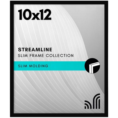 Americanflat 10x12 Picture Frame - Streamline Collection - Thin Border Photo Frame for Tabletop and Wall Display - Black