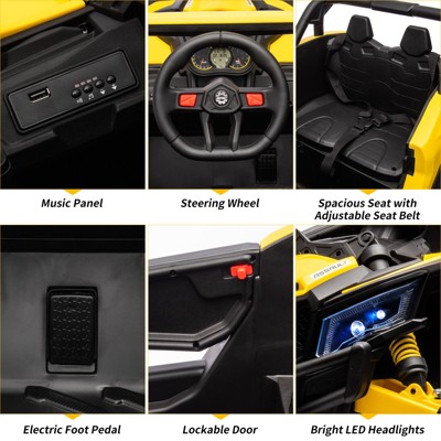 Yellow 24V Battery Powered Ride-On UTV Car with Remote Control