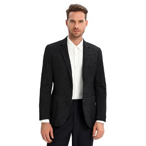 Clearlove Men's Sport Coats Blazers Linen Suit Jacket One Button Casual Blazer - 1 of 4