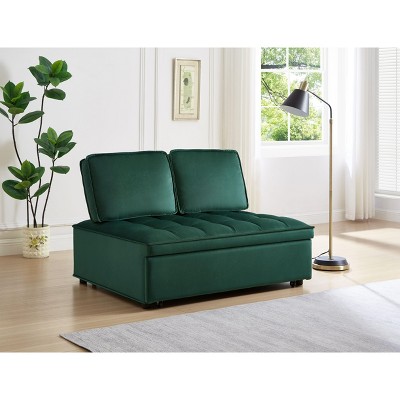 NicBex Couches for Living Room Armless Convertible Sleeping Single Sofa Bed Velvet Upholstered Couch with Removable Back for Apartment