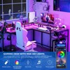 L Shaped Gaming Desk,68" Computer Desk with Power Outlets & LED Lights, Corner Desk with Monitor Shelf and Hook, Two Person Desk - 4 of 4
