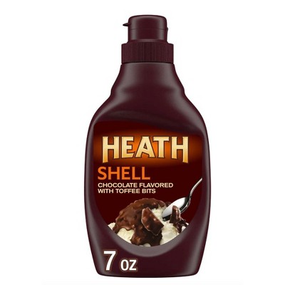 Heath Shell Toppings, Chocolate With Toffee Bits, 7oz Bottles (Pack Of 4)
