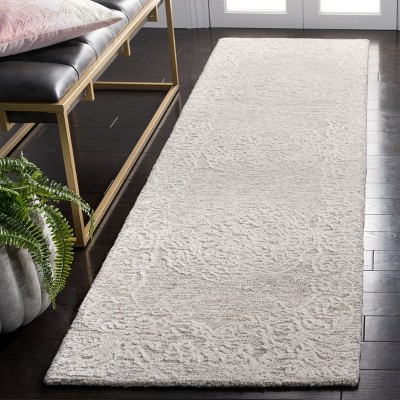 Ivory Hand-Tufted Wool Rectangular Area Rug, 3' x 5'