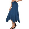Women's Flowy Handkerchief Hem Midi Skirt - Asymmetric Boho Chic A-Line Skirt Blue - 3 of 4