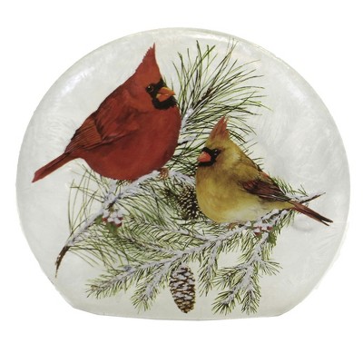 Stony Creek 6.0 Inch Christmas Cardinals Round Orb Electric Red Birds Novelty Sculpture Lights
