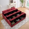 9-Seaters Reversible Velvet Modular Sectional Sleeper Sofa with Ottomans, Storage and Chaise, Mid Century Upholstered Sectional Sofa with Armrests - 3 of 4