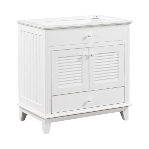 NicBex 29.8" Bathroom Storage Cabinet without Sink, Bathroom Vanity, 1 Drawer and 1 Spacious Cabinet for Bathroom, White - 1 of 4