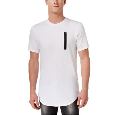 I.N.C International Concepts Mens Zipper Embellished T-Shirt, White, XX-Large