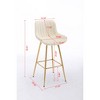 SKRAN 26 Inch Velvet Upholstered Counter Height Barstool, With Back  And Metal Frame, Modern Design for Kitchen, Home Bar, Dining Room - 3 of 4
