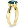 Designs By Gioelli 10K Yellow Gold London Blue Topaz .1 cttw Black And White Diamond Ring - 2 of 3