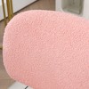 VYNXARIA Cute Armless Office Chair - Pink Teddy Fleece Fabric Desk Chair with Adjustable Height - 4 of 4