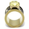 Slickblue Women’s Stainless Steel Ring, Citrine Yellow Synthetic Crystal, Solitaire, Trendy, IP Gold Finish, Size 5-10 - 3 of 4