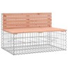 vidaXL Patio Bench Gabion Design 40.6 in.x27.6 in.x25.6 in. Solid Wood Douglas - 2 of 4