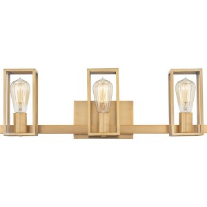 Quoizel Lighting Leighton 3 - Light Vanity in  Weathered Brass - 1 of 4