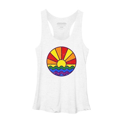 Design By Humans Summer LGBTQIA+ Pride Sunset Ocean By krobilad Racerback Tank Top