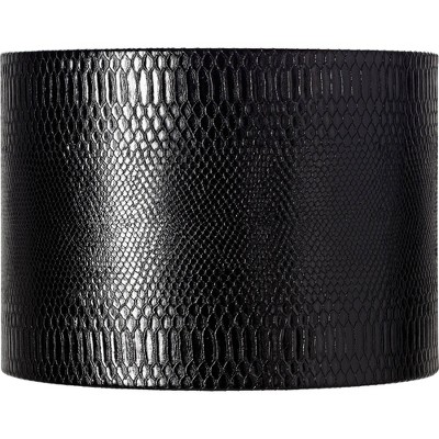 Springcrest Reptile Print Medium Drum Lamp Shade with Silver Lining 15" Top x 15" Bottom x 11" Slant (Spider) Replacement with Harp and Finial