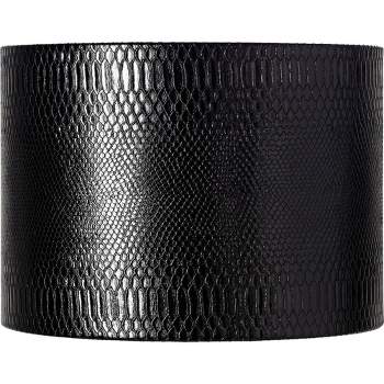 Springcrest Reptile Print Medium Drum Lamp Shade with Silver Lining 15" Top x 15" Bottom x 11" Slant (Spider) Replacement with Harp and Finial