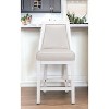 HomeRoots 26" Gray And White Faux Leather And Solid Wood Counter Height Swivel Bar Chair - 2 of 4