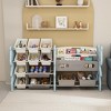 KWPZQEB Toy Storage Organizer - Toy Organizers and Storage with 2 Tier Bookshelf & 12 Storage Bins, Kids Bookshelf and Toy Storage for Kids Room - 2 of 4
