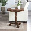 HomeStock Pedestal End Table Solid Wood Veneer Finish with Turned Body Scroll Feet Traditional Accent Table for Any Room - 2 of 4