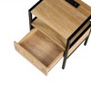 FURNIinspire Nightstands Modern End Table Side Tables With Power Outlet, Living Room Furniture, Small Side Table, Brown, 13.78"*15.75"*21.26" - 4 of 4