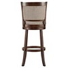Inspire Q 29" Piacenza Swivel Barstool Smoke: Upholstered Linen Seat, Metal Legs, Fixed Height - 3 of 4