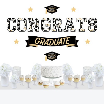 Big Dot of Happiness Hello College - Graduation Party Photo Backdrop - Wall Decals