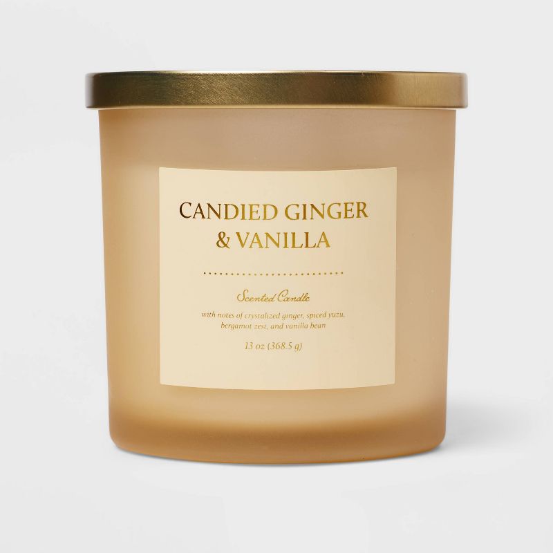 Colored Glass Candle Candied Ginger & Vanilla Tan - Threshold™, 1 of 7