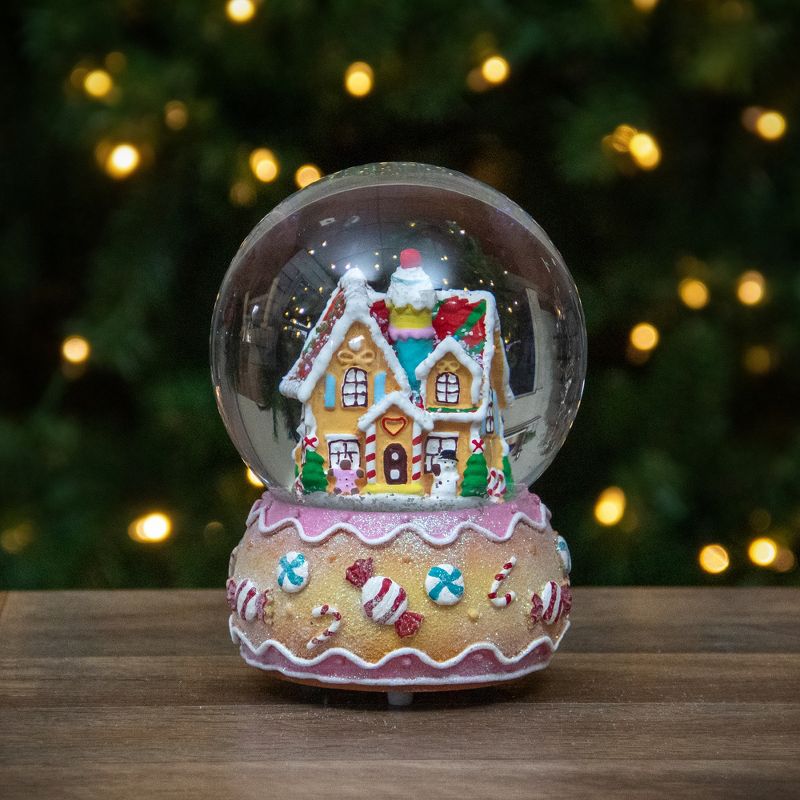 Northlight 6.5" Gingerbread House Musical Christmas Snow Globe, 2 of 6
