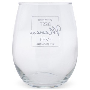 Elanze Designs Best Mamaw Ever Tested Guaranteed 14 Ounce Blue Stemless Wine Glass Tumbler - 1 of 2