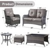 Gymojoy 7 Piece Outdoor Wicker Loveseat Sofa with Patio Swivel Glider Chairs with Coffee Table and Ottoman Sets - 3 of 4