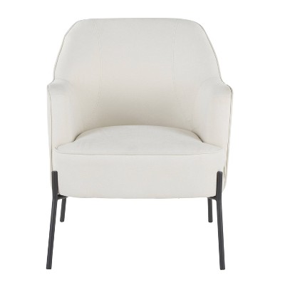 Daniella Cream Metal Contemporary Accent Arm Chair