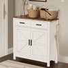 KWPZQEB Storage Cabinet, Farmhouse Cabinet with 2 Drawers and 2 Doors, Freestanding Organizer Cabinet for Kitchen, Living Room, Bathroom - 3 of 4