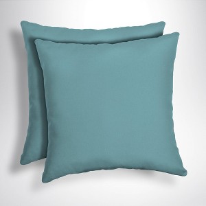 2pk Canvas Texture Square Outdoor Throw Pillows Blue - Arden Selections
