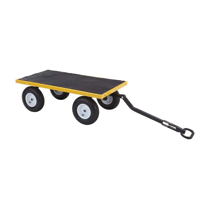 Gorilla Carts 1200lbs. Capacity Industrial Steel Utility Wagon with Removable Sides and 2 in 1 Handle for Towing - Yellow (GOR1201B), 3 of 8