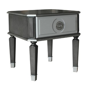 24" House Beatrice Accent Table with Drawer & Silver Accents - Acme Furniture - 1 of 4