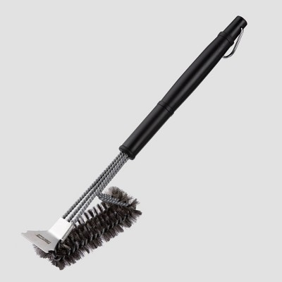 ELK 17-Inch Grill Brush with Stainless Steel Bristles - 3-in-1