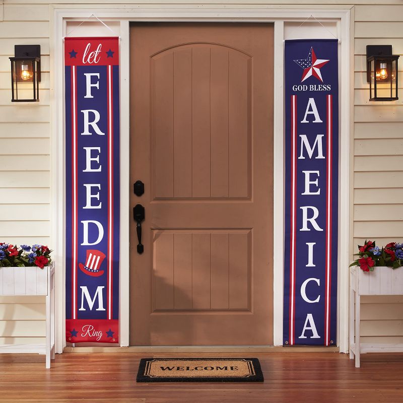 The Lakeside Collection American Door Banners - Red, White, Blue Independence Day Freedom Banners - Set of 2, 2 of 4