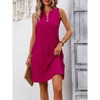 Coolmee Womens Casual Tank Dress Summer Sundress Sleeveless V Neck Button Mini Beach Vacation Dresses - 4 of 4